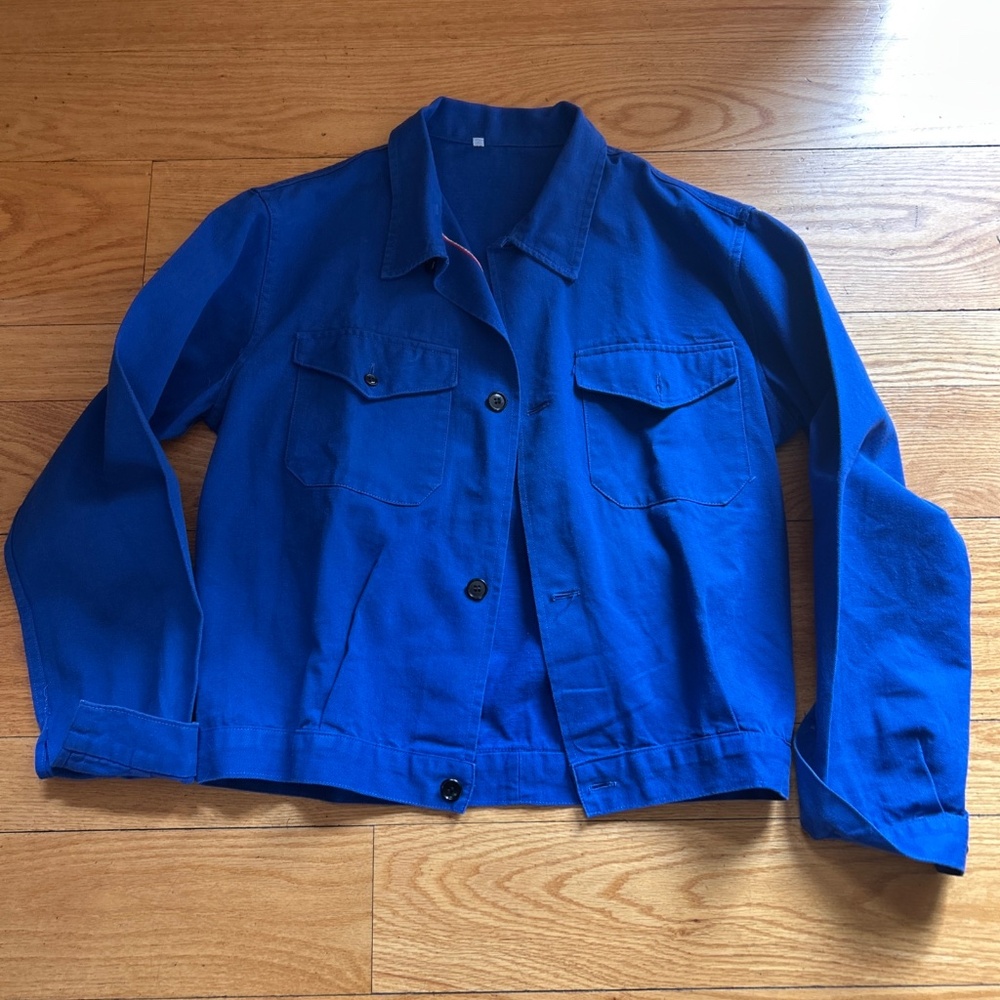 Vintage French blue chore jacket selvedge 48